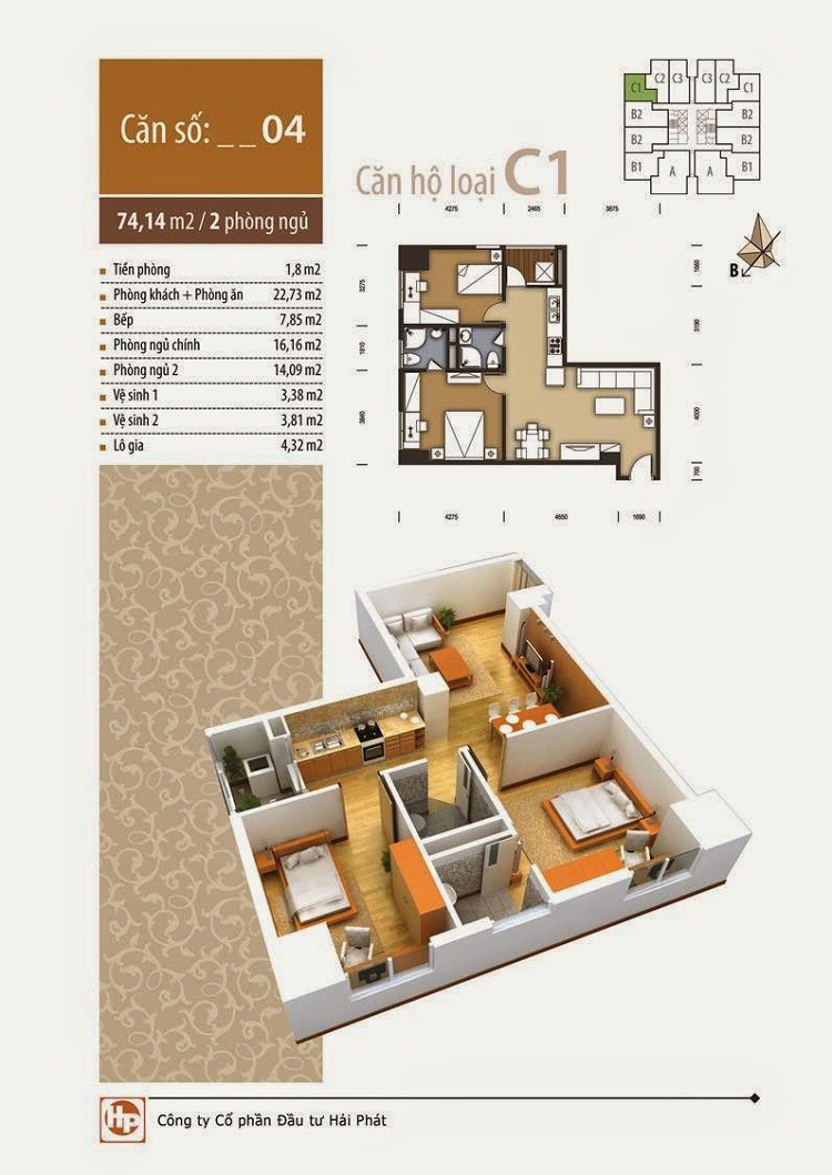 CHÍNH CHỦ BÁN CĂN HỘ CHUNG CƯ THE PRIDE 74m2 TẦNG TRUNG