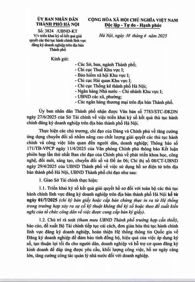CHÍNH THỨC CẤP GIẤY CHỨNG NHẬN ĐĂNG KÝ DOANH NGHIỆP BẰNG BẢN KÝ SỐ
