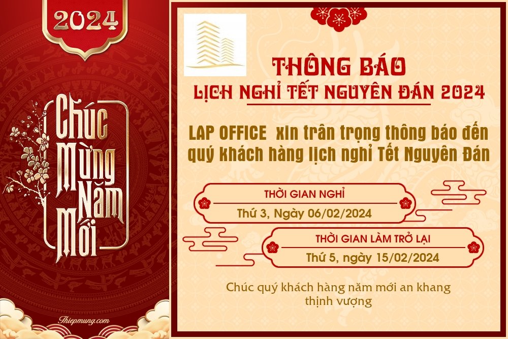 THÔNG BÁO LỊCH NGHỈ TẾT NGUYÊN ĐÁN 2024